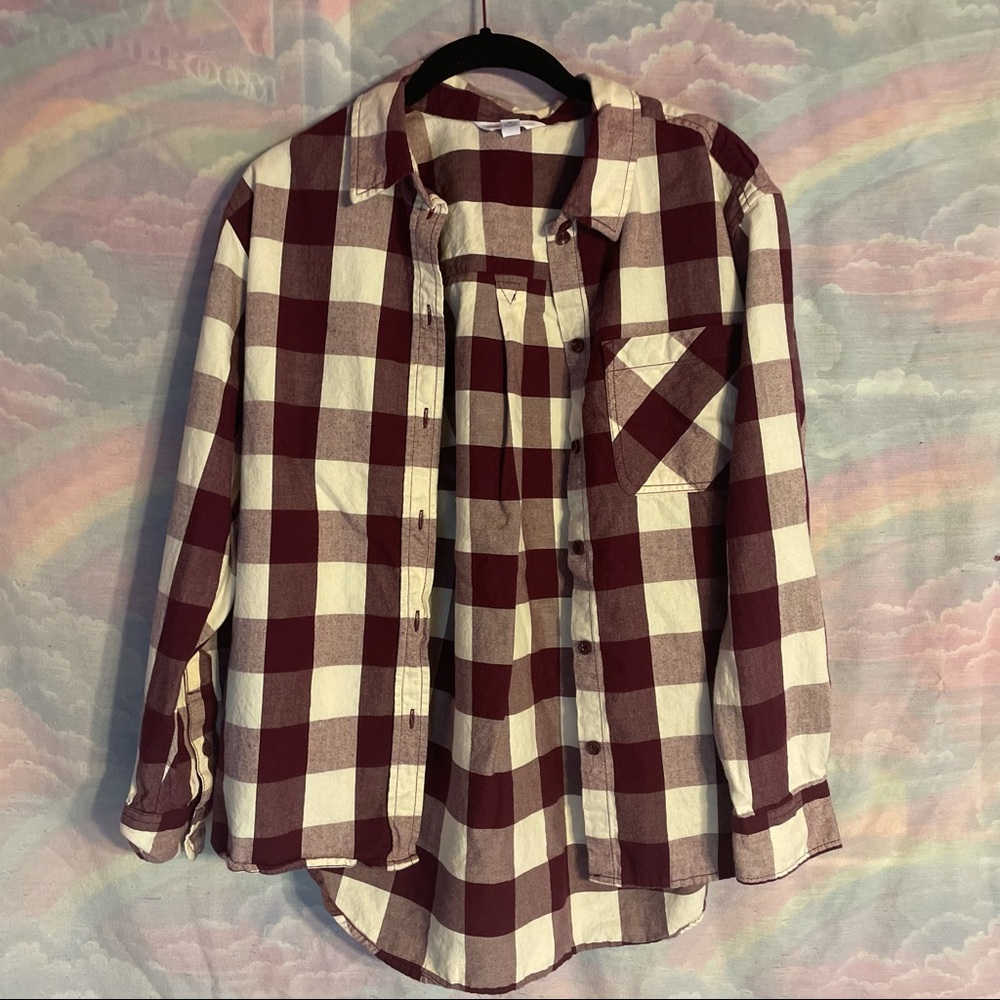 Red and White Plaid Top